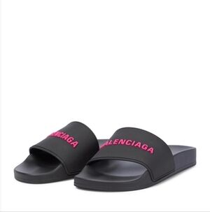 Balenciaga Logo rubber slides
